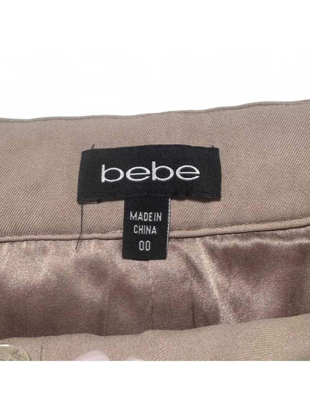Vintage Bebe Y2K tan cargo mini skirt with belt